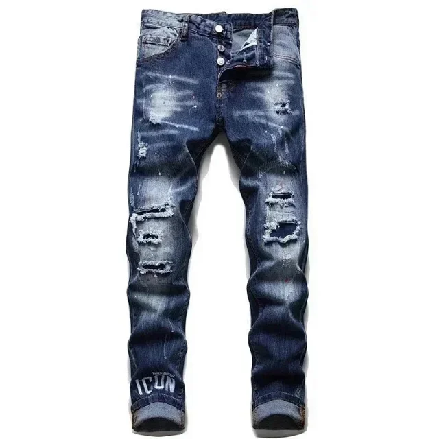 Dsquared2 Jeans Distressed paint-splatter graphic product detail image 2