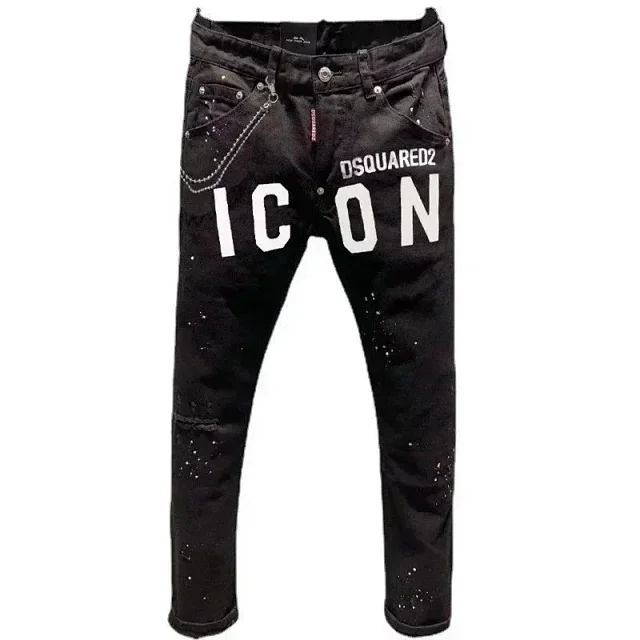 Dsquared2 Jeans Distressed paint-splatter graphic product detail image 3