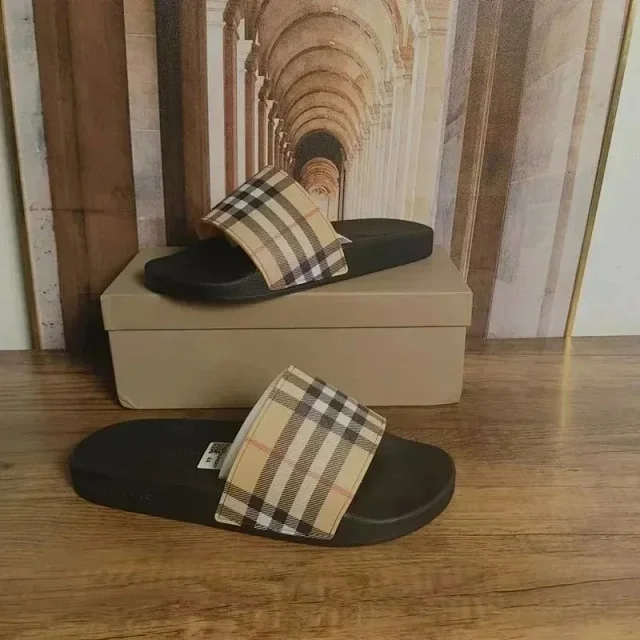 Unbranded Slippers Open-Toe Slide with Check Strap product detail image 4