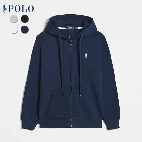 Polo Ralph Lauren Navy Blue Full-Zip Hoodie and Jogger Sweatpants Set - 6