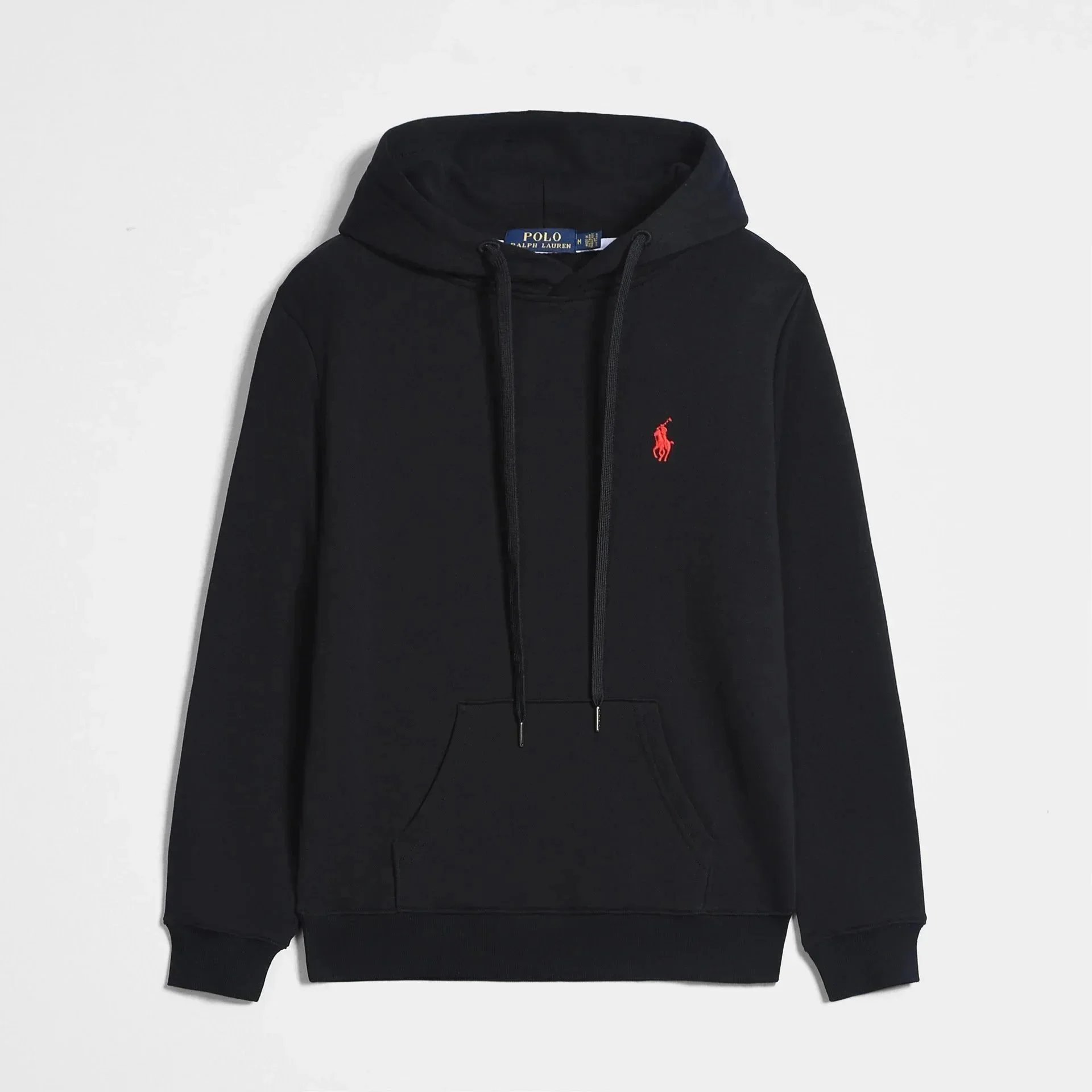 套头卫衣黑色红