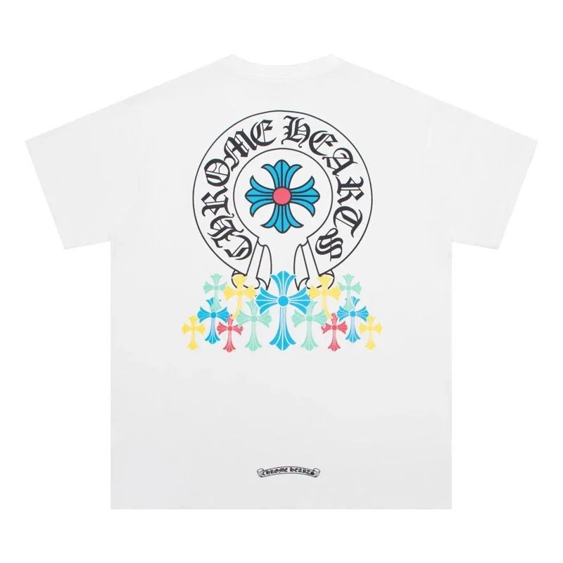 Chrome Hearts Red Cross Logo White T-Shirt - 12