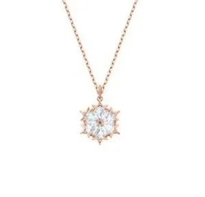 Hamsa Hand Pendant Necklace with Blue Crystal and Teardrop Charm