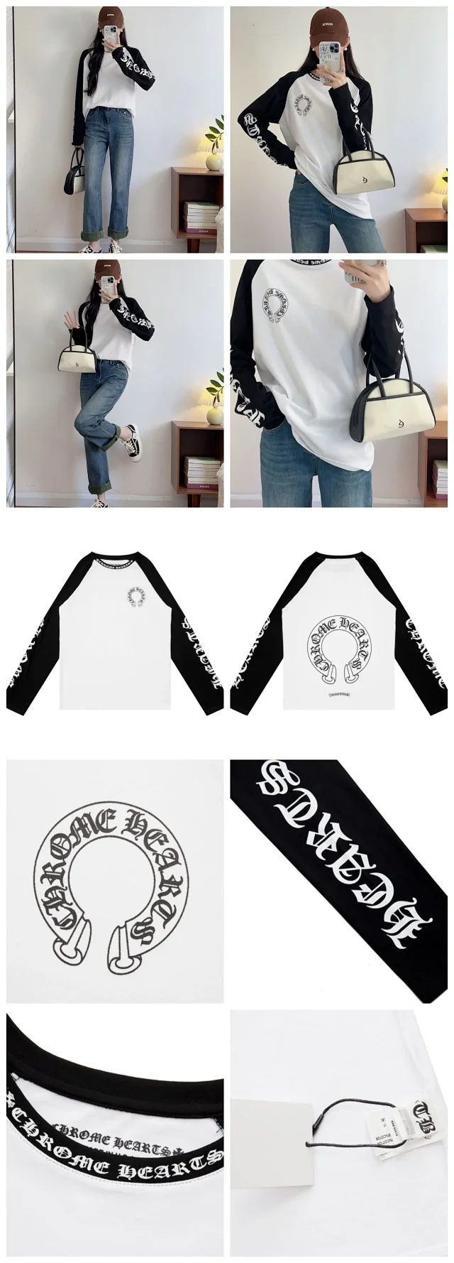 Chrome Hearts T-Shirts Crew-Neck Long-Sleeve Graphic Print product detail image 16