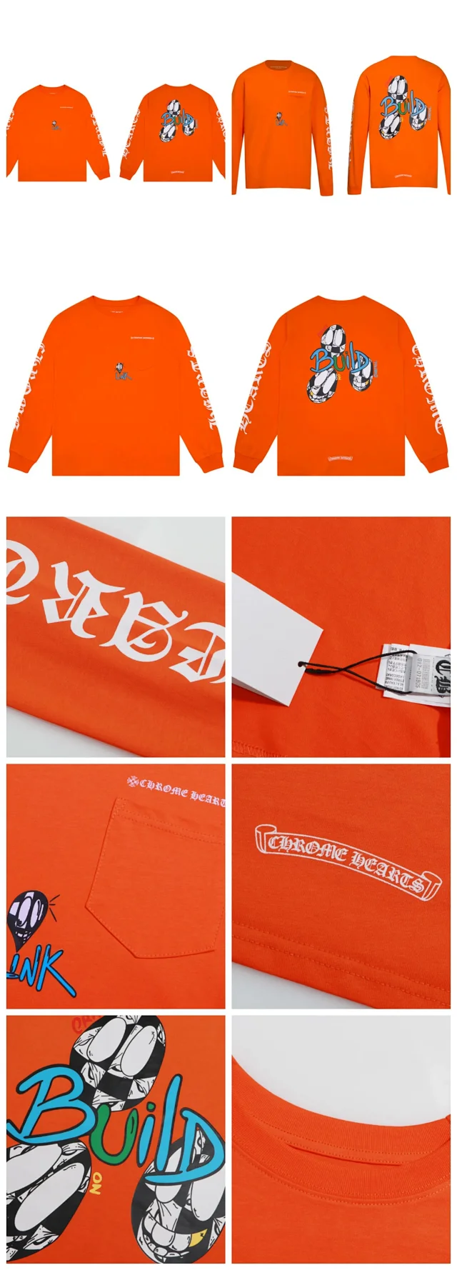 Chrome Hearts T-Shirts Crew-Neck Long-Sleeve Graphic Print product detail image 12