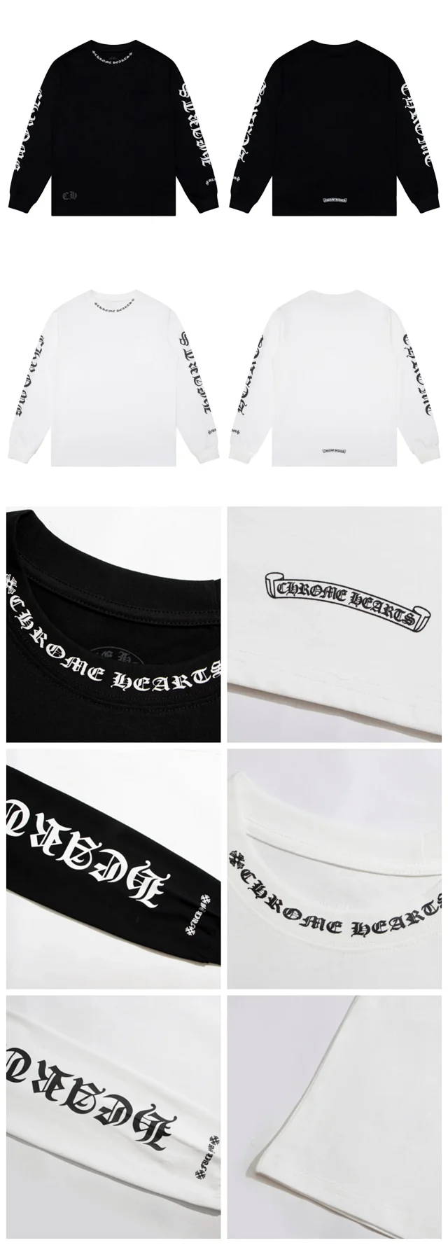 Chrome Hearts T-Shirts Crew-Neck Long-Sleeve Graphic Print product detail image 19