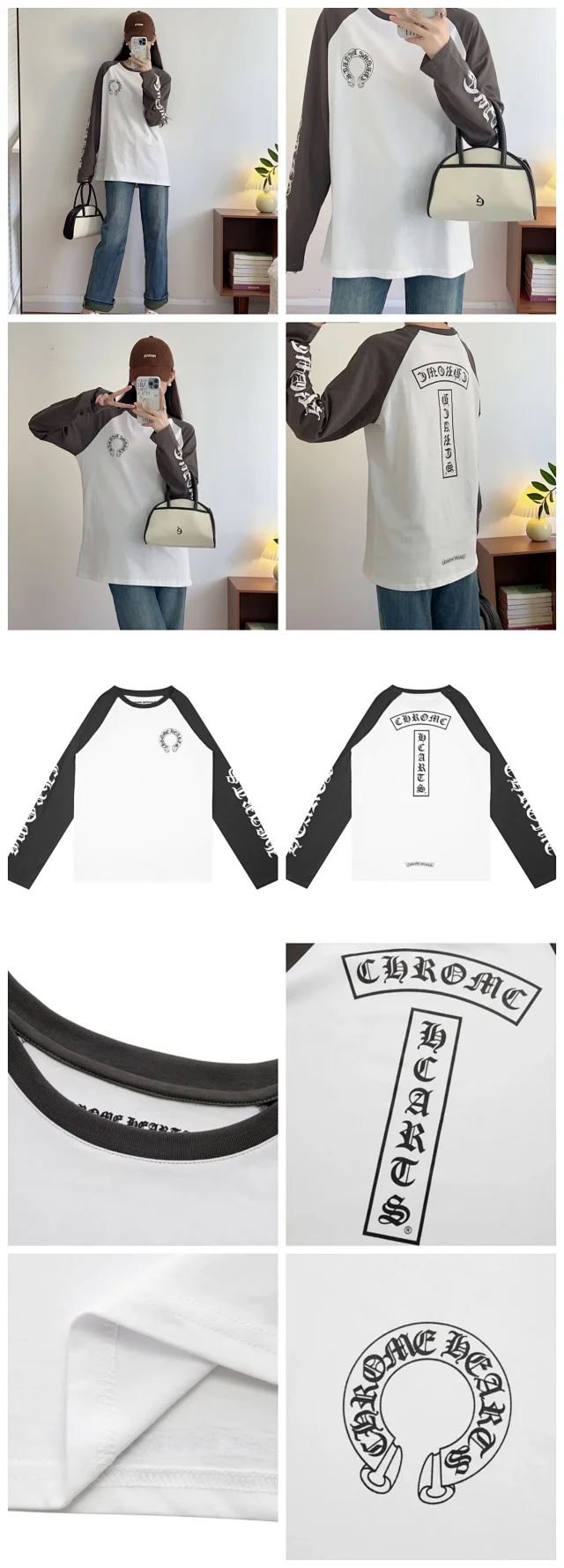 Chrome Hearts T-Shirts Crew-Neck Long-Sleeve Graphic Print product detail image 15