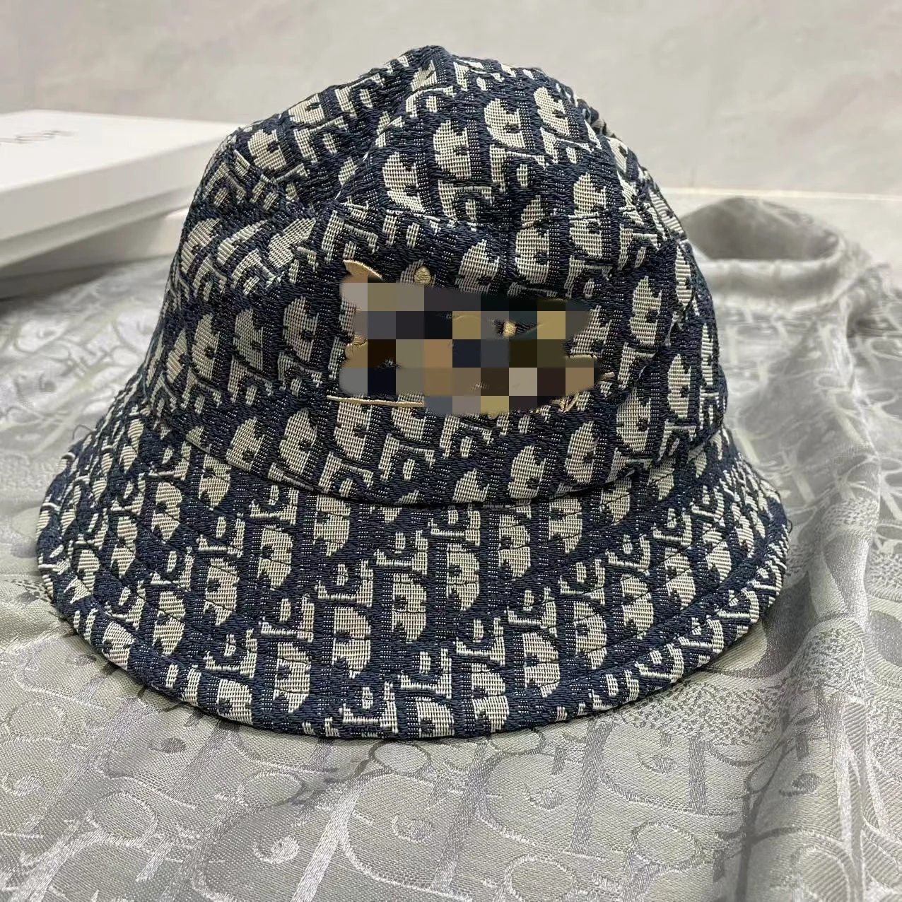 Dior Oblique Bucket Hat Navy Blue - 8