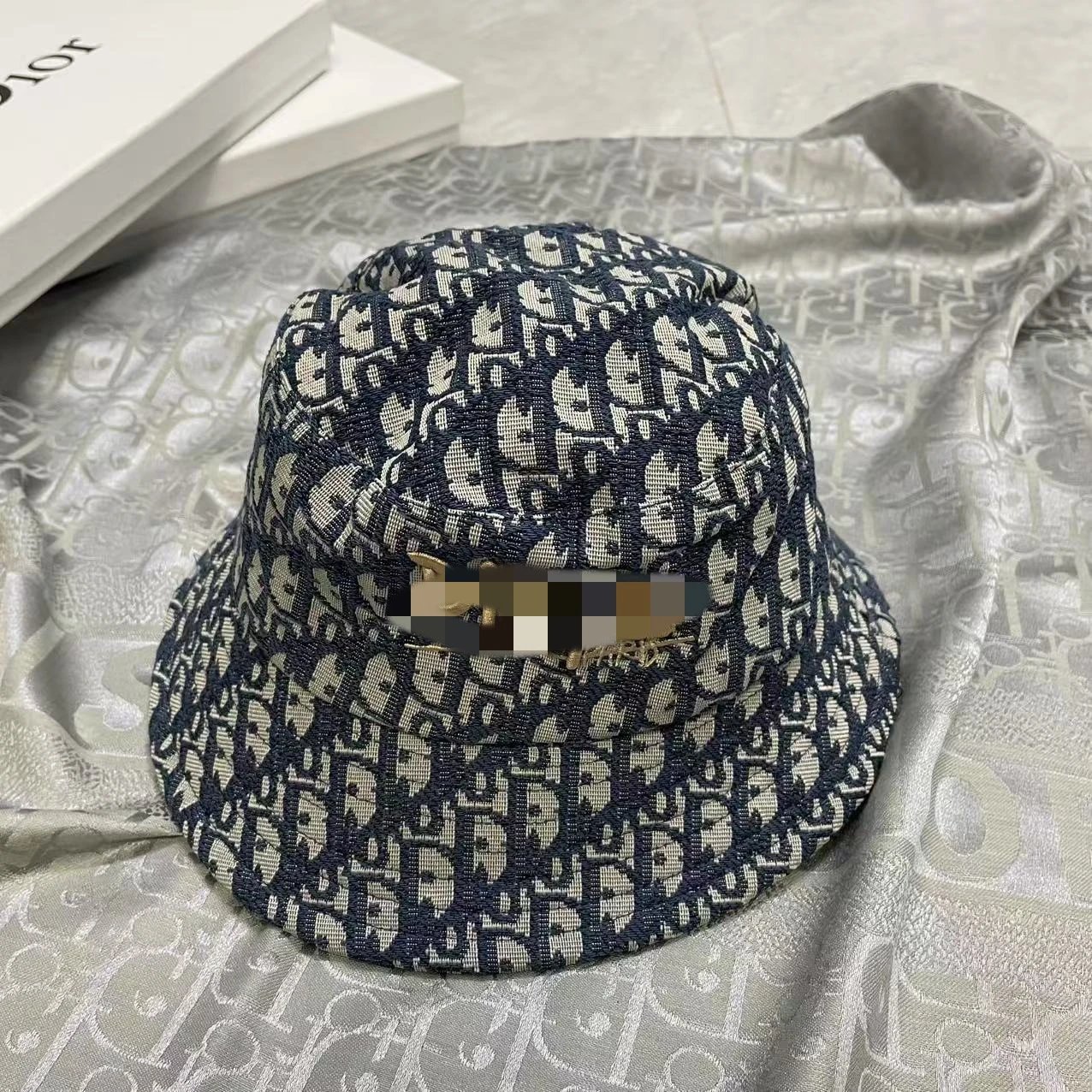 Dior Oblique Bucket Hat Navy Blue - 7