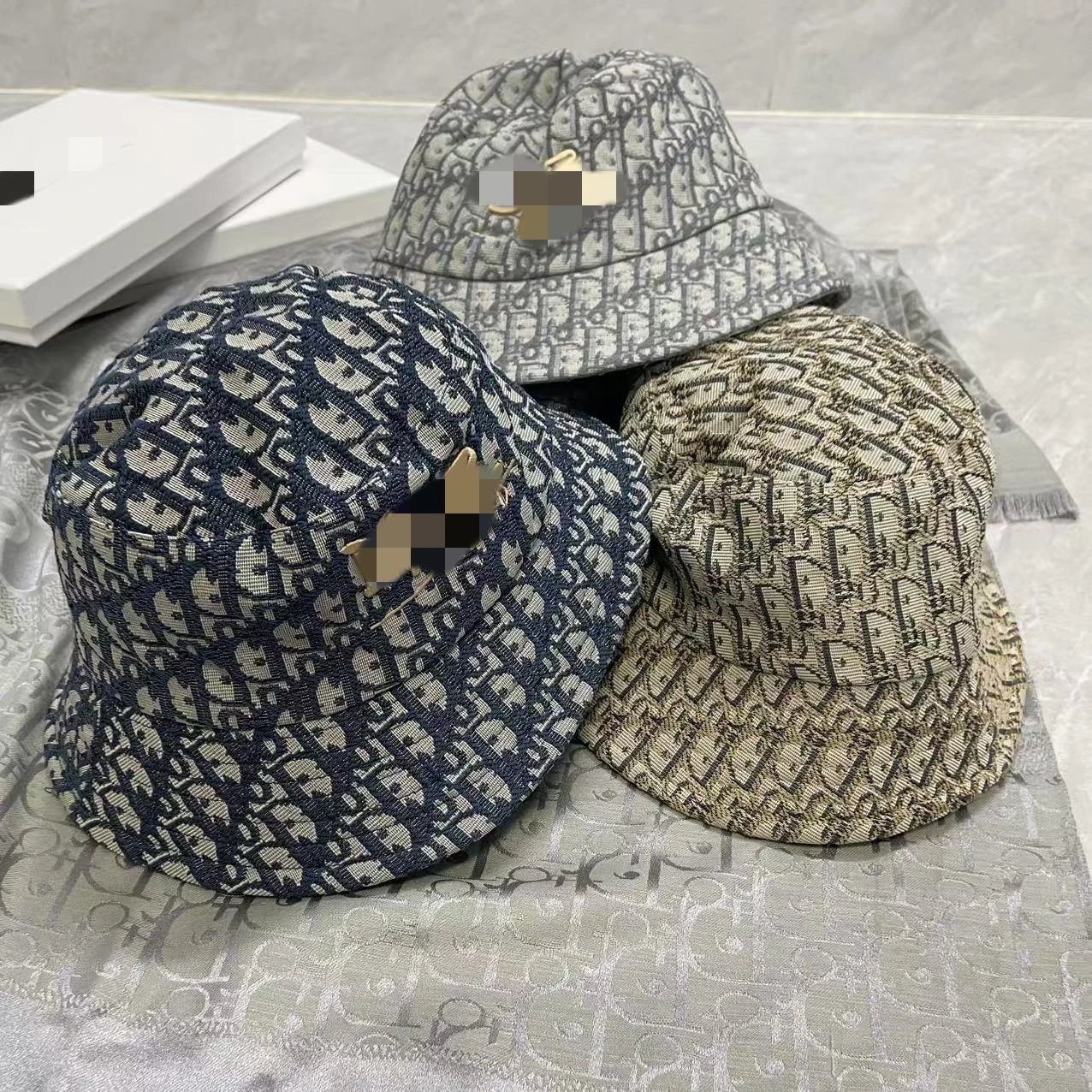 Dior Oblique Bucket Hat Navy Blue - 14