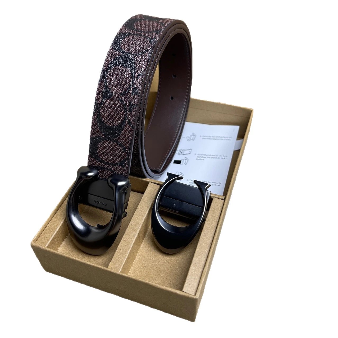Coach Belts Textured belt with interchangeable buckles image 5