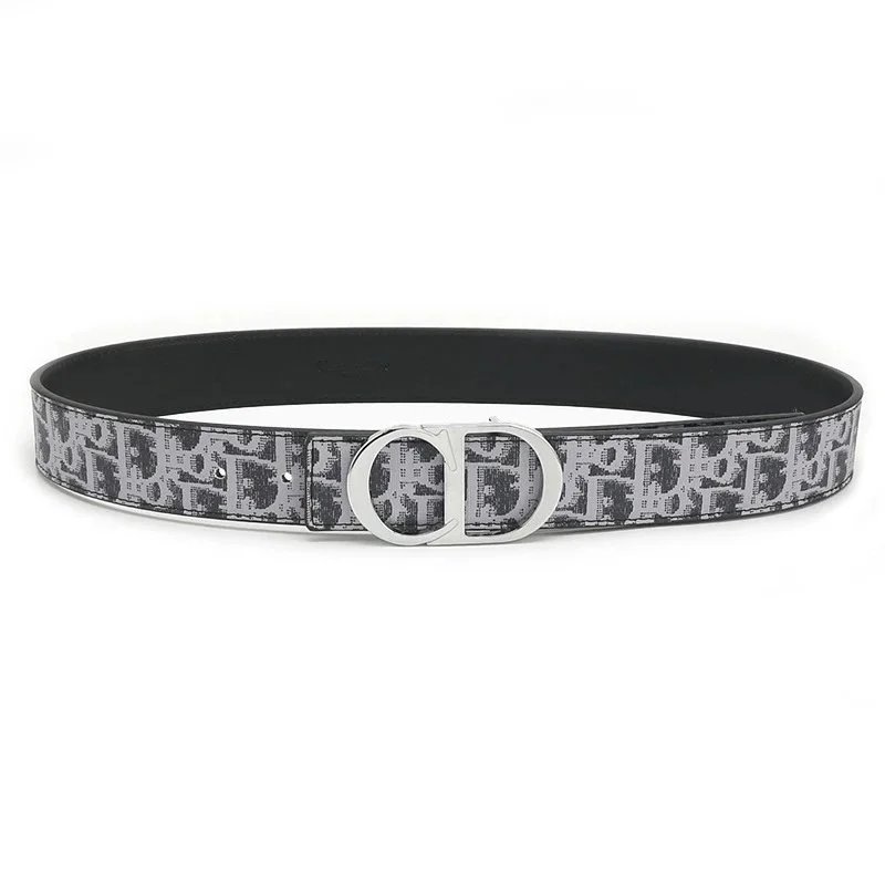 2 Silver Buckle Grey Belt
