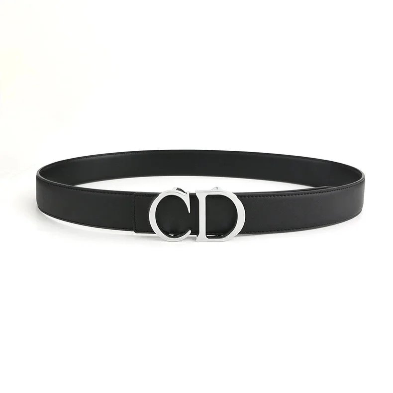 1 Silver Buckle Black Raised Center Strap