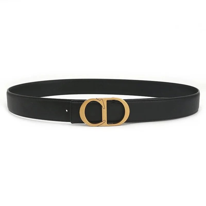 2 Bronze Buckle Raised Center Black Strap