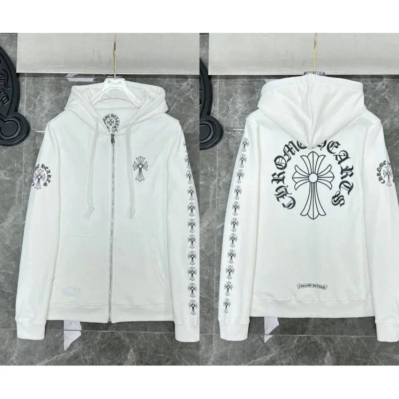 607 White Zip-Up Hoodie