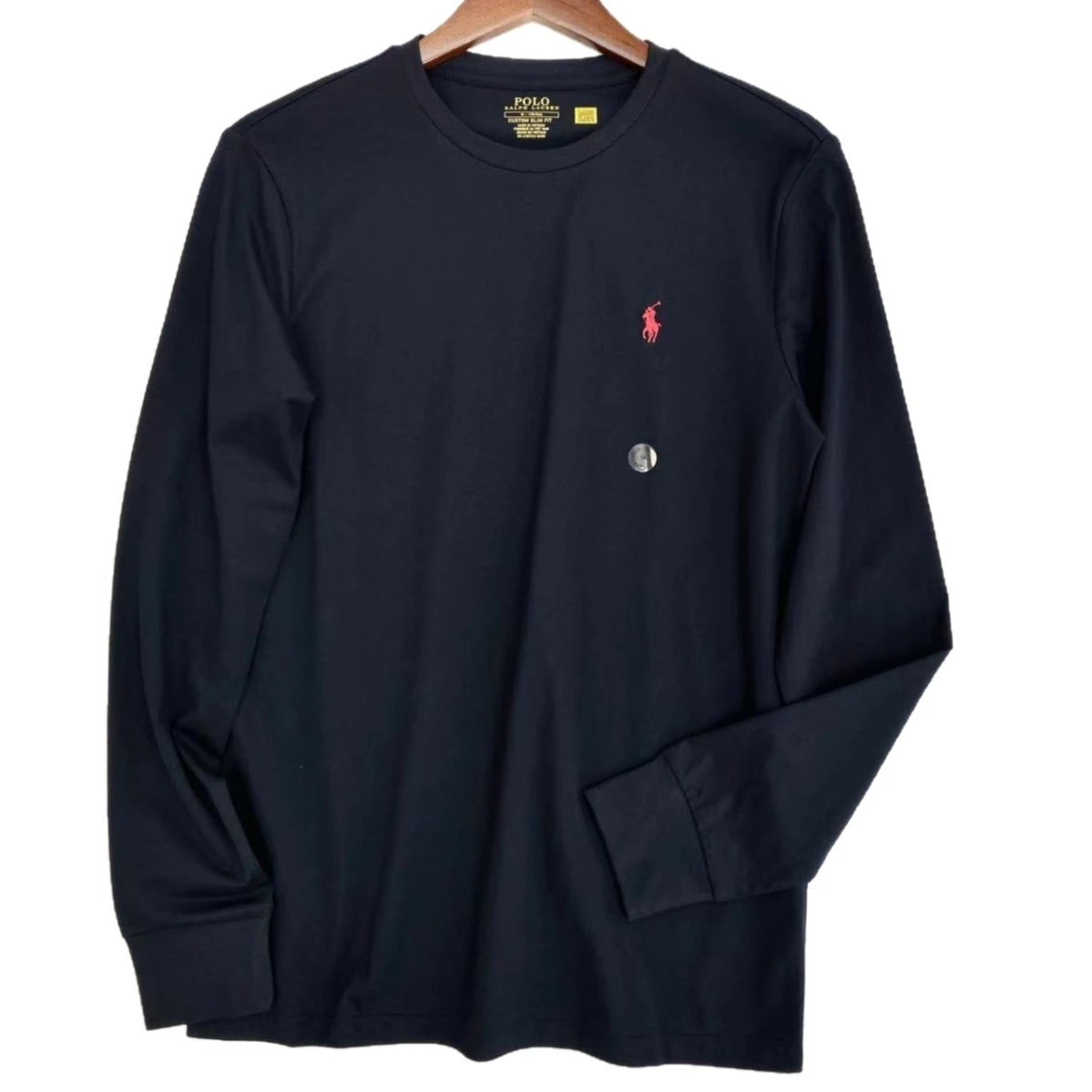 Polo Ralph Lauren T-Shirts Custom Slim Fit Long-Sleeve Pony Embroidered Crewneck image 5