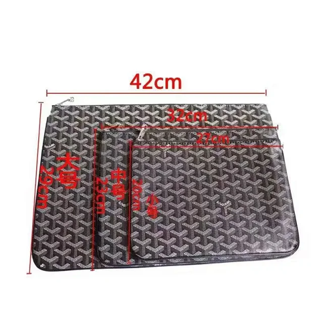 Goyard Handbags Goyardine Monogram Zippered Clutch Pouch product detail image 20