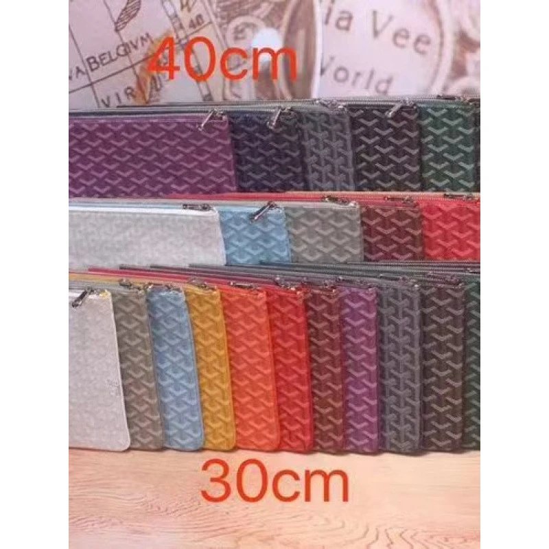 Goyard Handbags Goyardine Monogram Zippered Clutch Pouch image 3