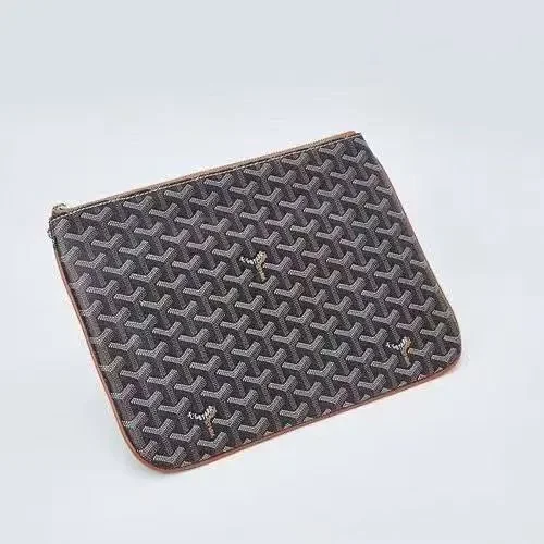 Goyard Handbags Goyardine Monogram Zippered Clutch Pouch product detail image 6