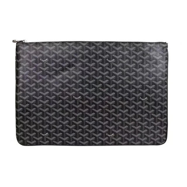 Goyard Handbags Goyardine Monogram Zippered Clutch Pouch product detail image 13