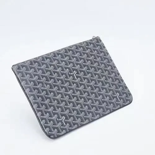 Goyard Handbags Goyardine Monogram Zippered Clutch Pouch product detail image 11