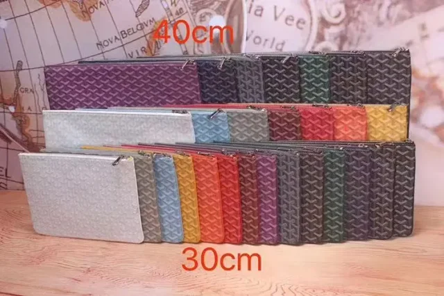 Goyard Handbags Goyardine Monogram Zippered Clutch Pouch product detail image 3
