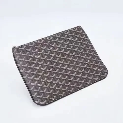 Goyard Handbags Goyardine Monogram Zippered Clutch Pouch product detail image 14