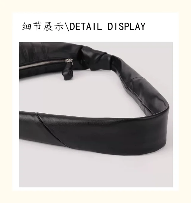 Unbranded Crossbody Bags Pleated crescent shoulder bag product detail image 16