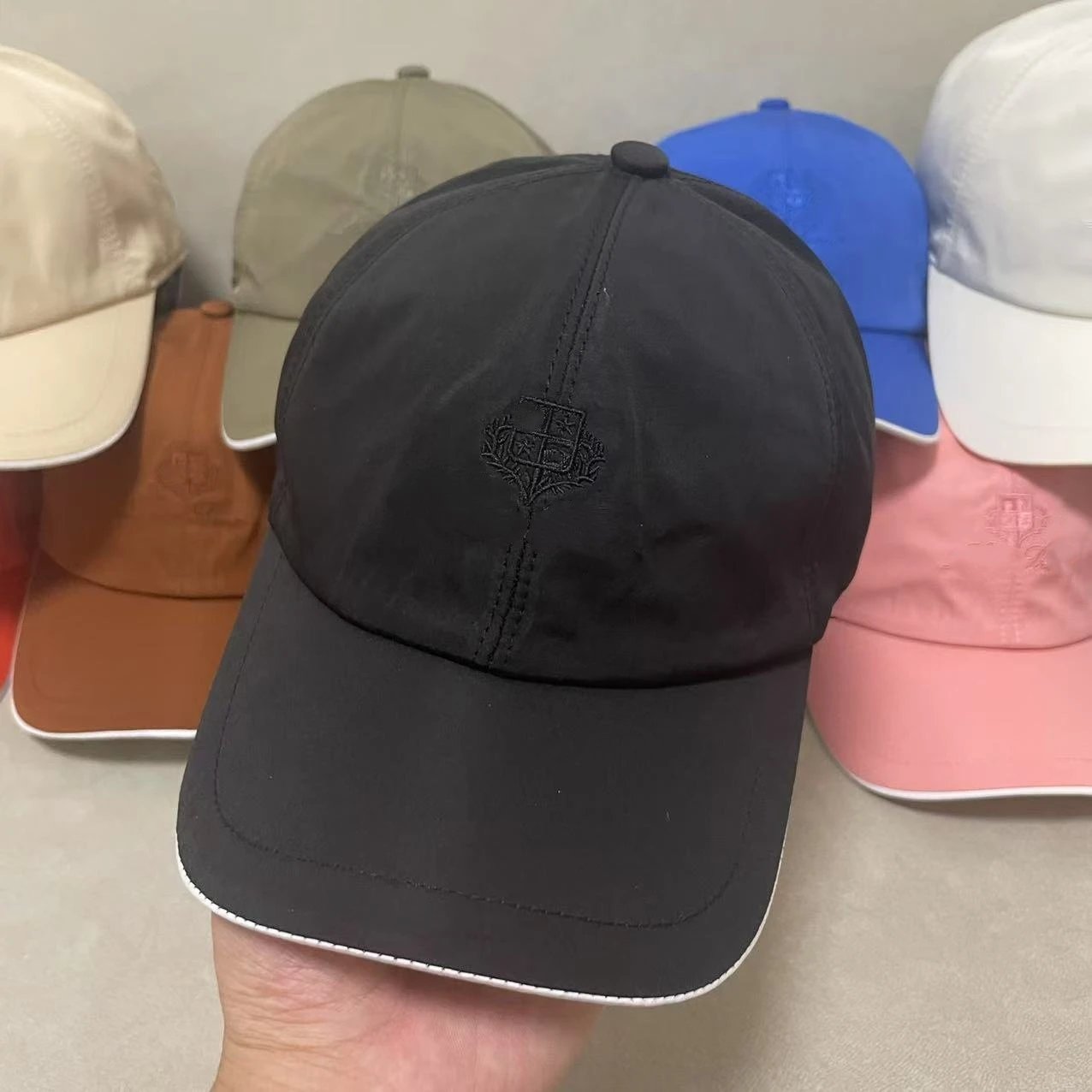 Other Embroidered Crest Soft Top Cap Black