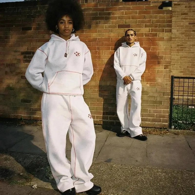 New Fleece Embroidered Tracksuit Hoodie Trapstar Letter Casual Youth Set