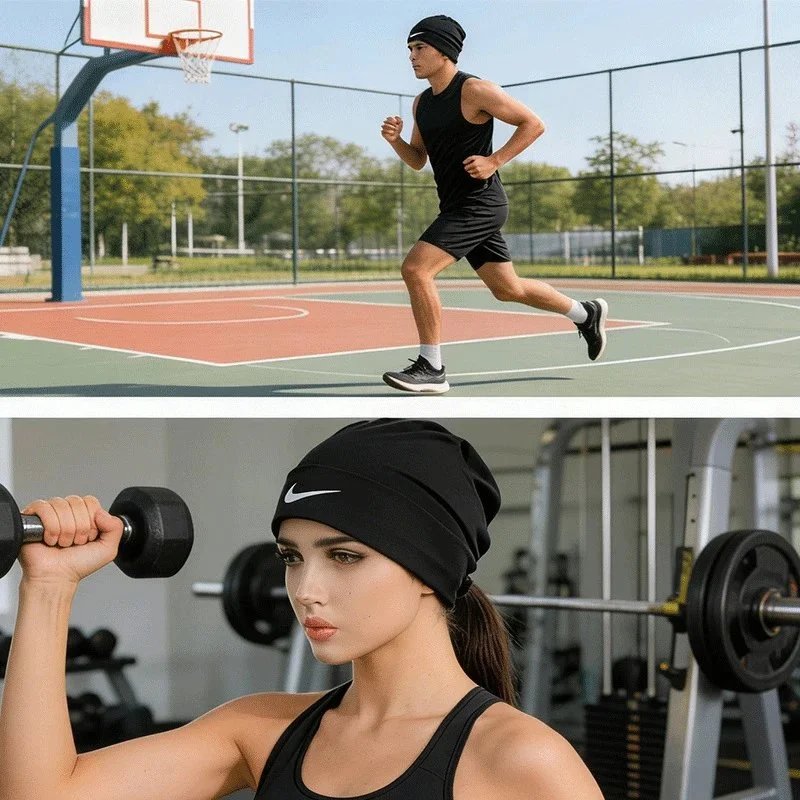 European and American Style Nylon Knit Beanie Unisex Fashion Warm Headscarf Hat Outdoor Autumn Winter Warm Cycling Hat
