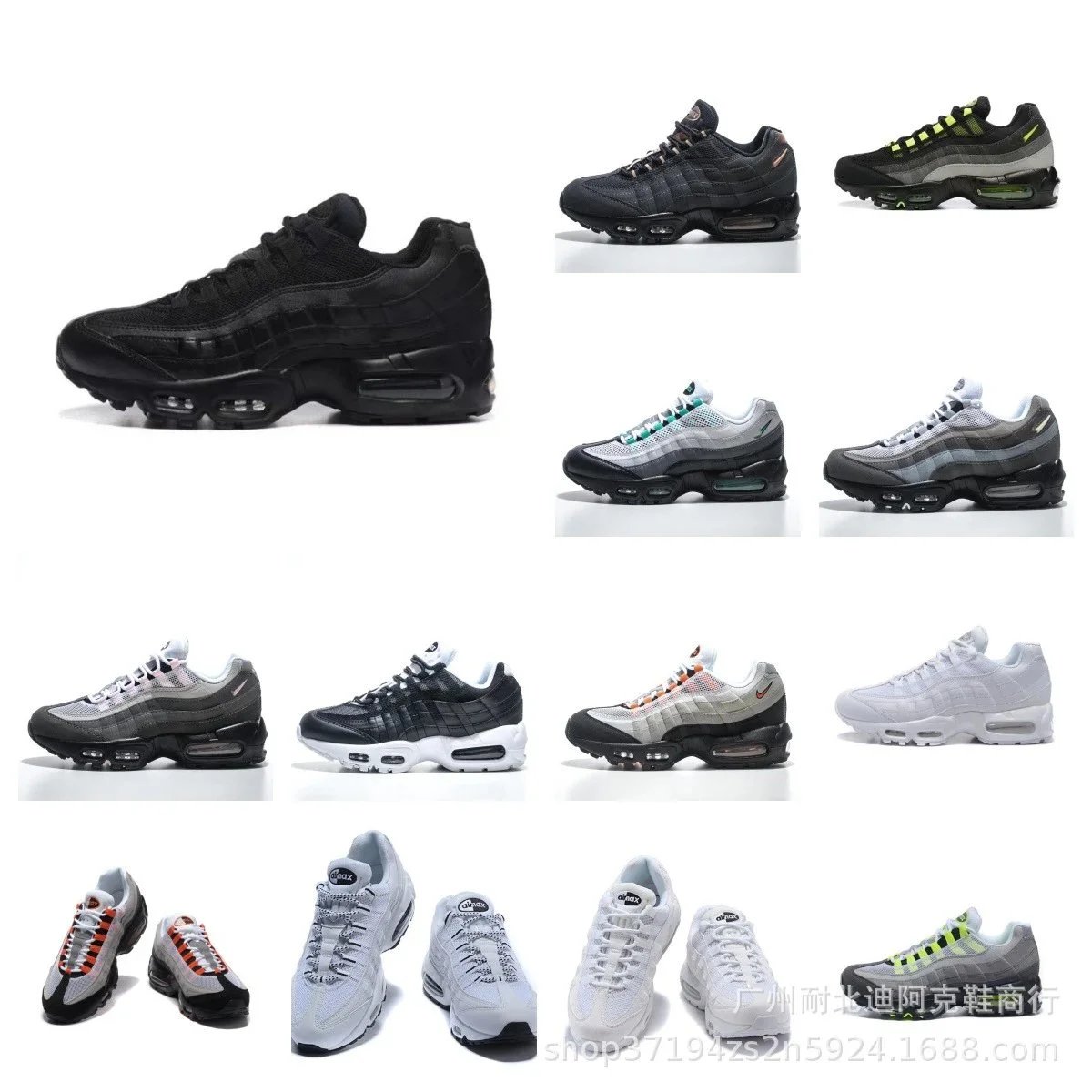 Foreign Trade 2023 New Men's Shoes Air Max 95 Retro Air Cushion Shoes Elastic Cushioning Women's Running Shoes AS