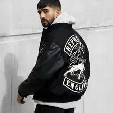 RIPNDIP England Leather-Trimmed Hooded Jacket Black - 1
