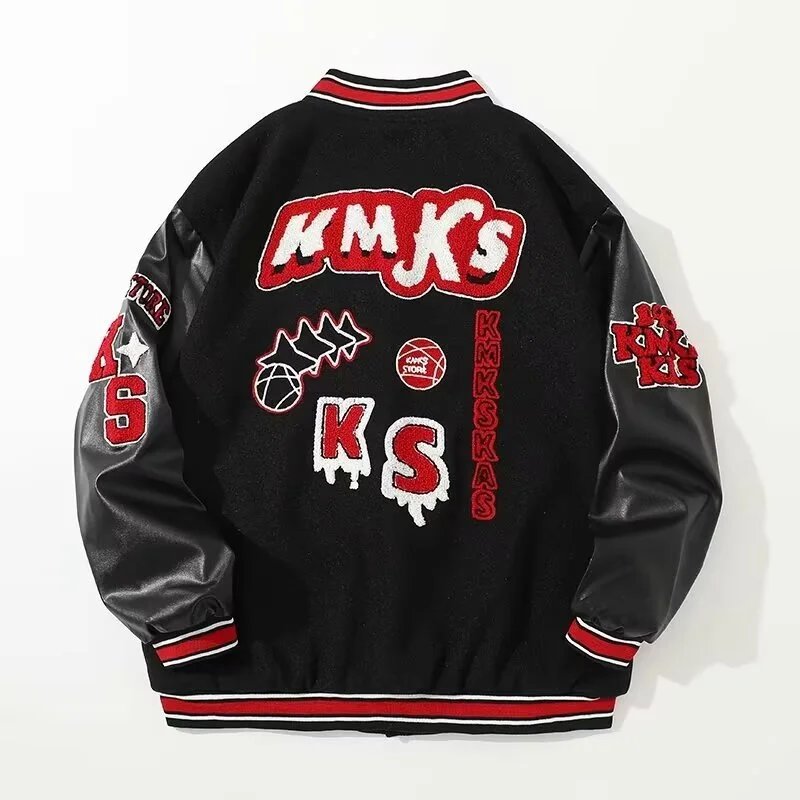BUFU BKID Made '56 Studded Varsity Jacket Black and White - 28