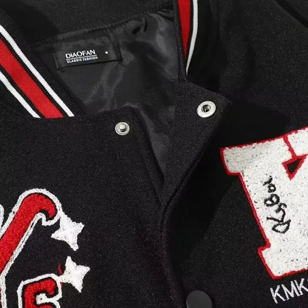 BUFU BKID Made '56 Studded Varsity Jacket Black and White - 32