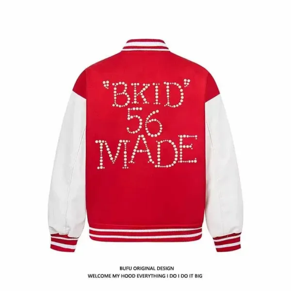 BUFU BKID Made '56 Studded Varsity Jacket Black and White - 39