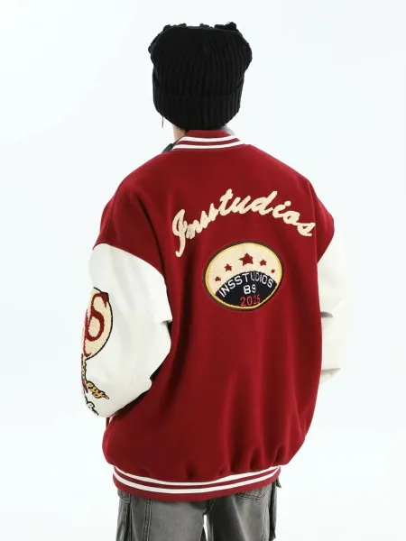BUFU BKID Made '56 Studded Varsity Jacket Black and White - 51