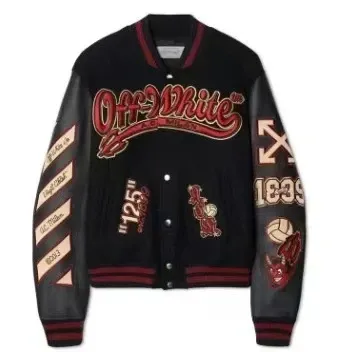 BUFU BKID Made '56 Studded Varsity Jacket Black and White - 34
