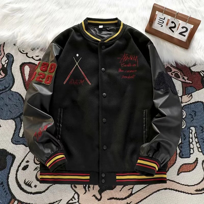 BUFU BKID Made '56 Studded Varsity Jacket Black and White - 44