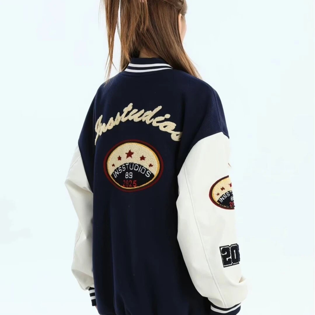 BUFU BKID Made '56 Studded Varsity Jacket Black and White - 49