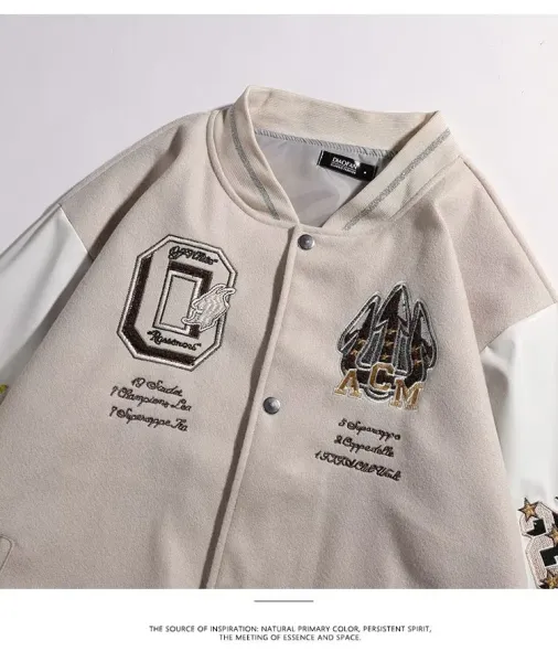 BUFU BKID Made '56 Studded Varsity Jacket Black and White - 18