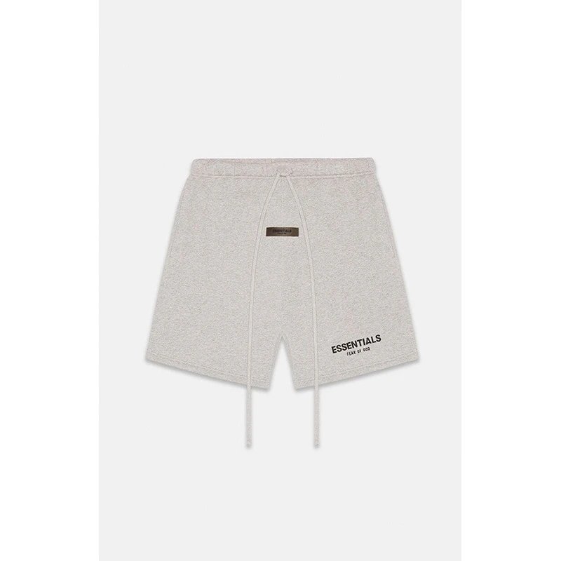 Fear of God Essentials Sweat Shorts Flocked Logo Oatmeal