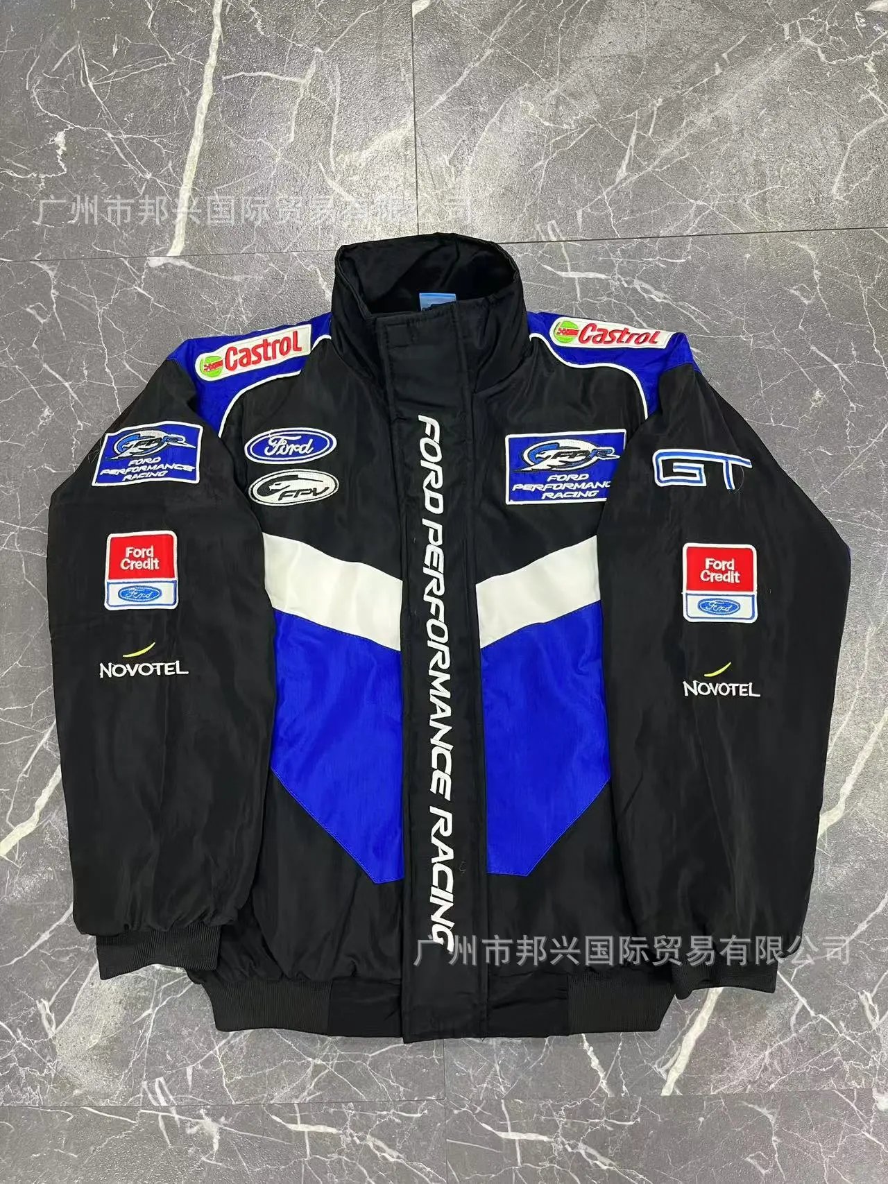 Ford Performance Racing × Castrol × Novotel Team Jacket Black Blue White Jacket - 1