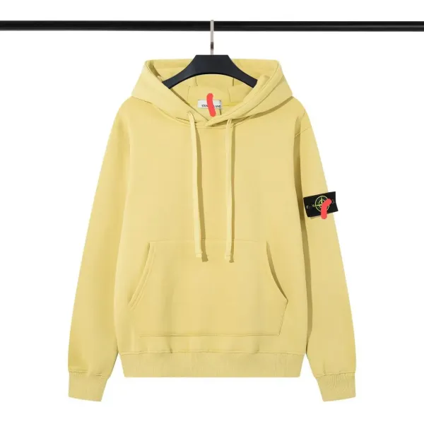 Stone Island Yellow Hoodie with Compass Patch - 1