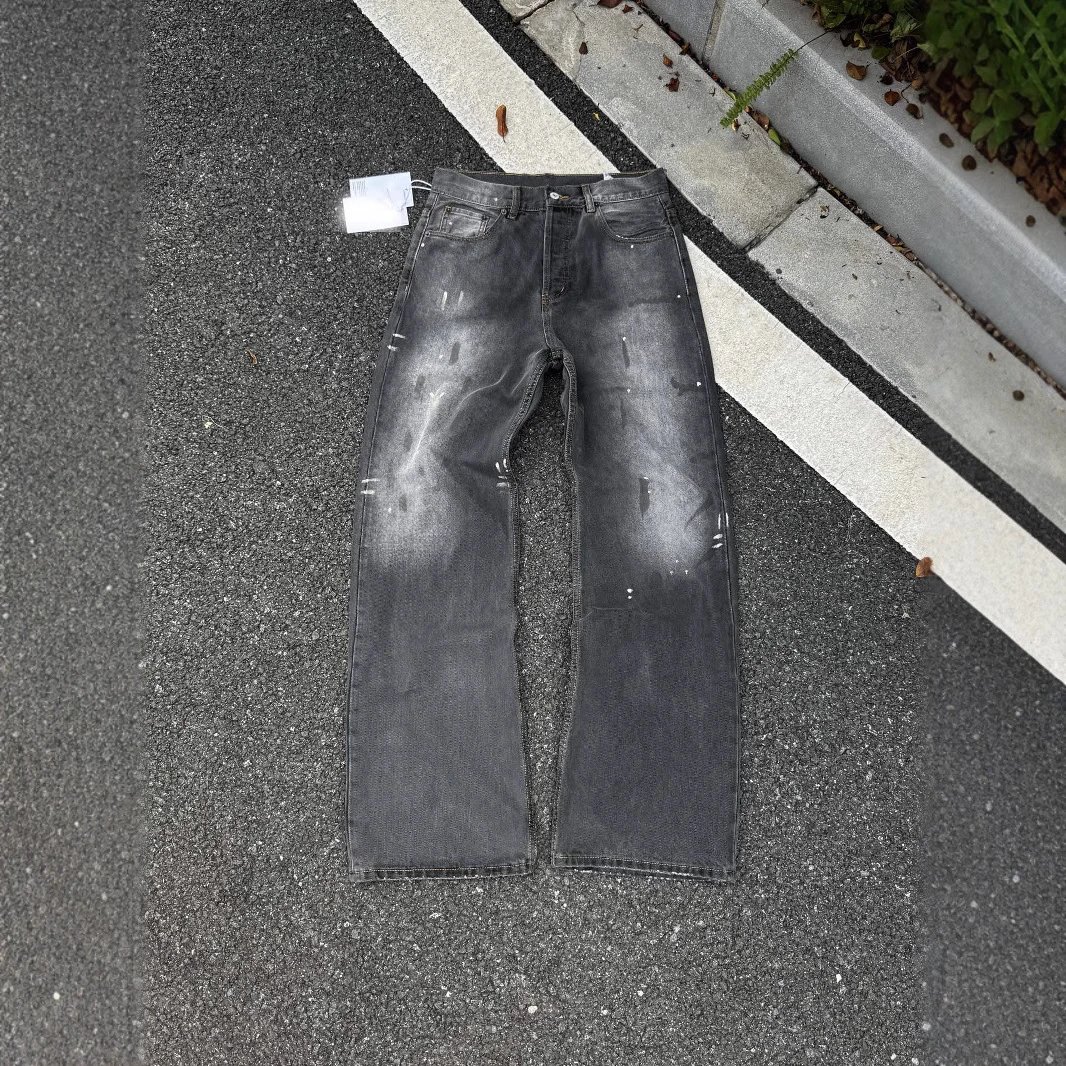 高版本S24涂绘设计阔腿宽松牛仔裤 - 134147