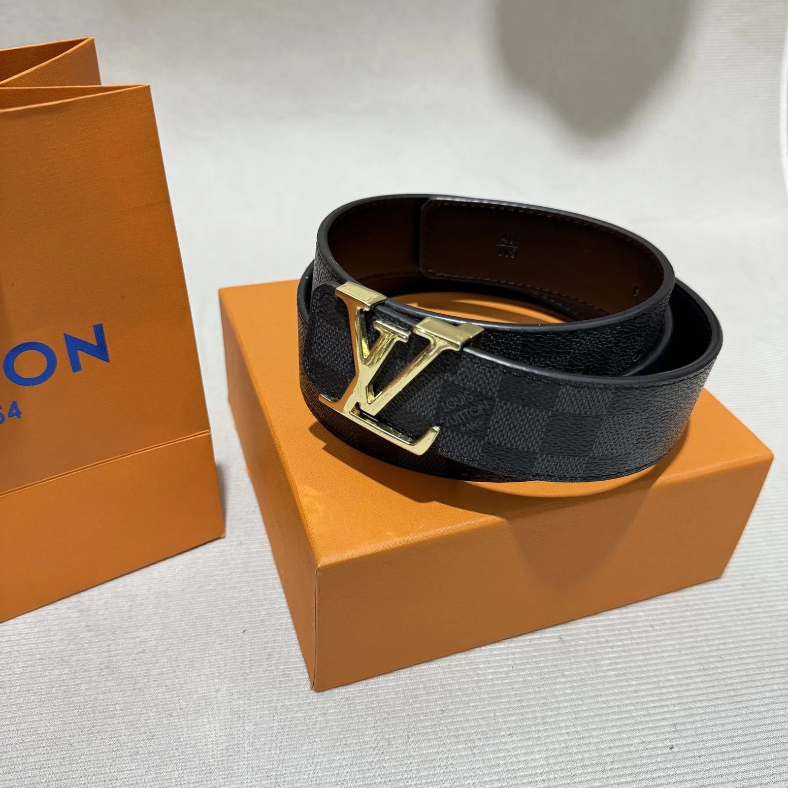 Black Plaid Gold Buckle##New Year Limited Purchase