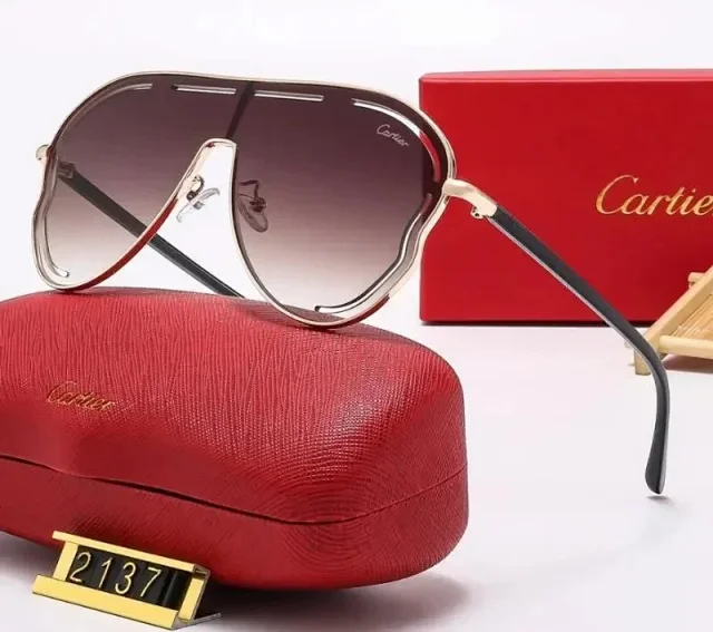 Cartier Eyewear Rimless Rectangular Sunglasses with Gold Cross Decorations product detail image 11