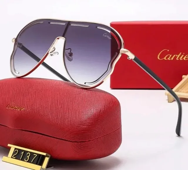 Cartier Eyewear Rimless Rectangular Sunglasses with Gold Cross Decorations product detail image 12