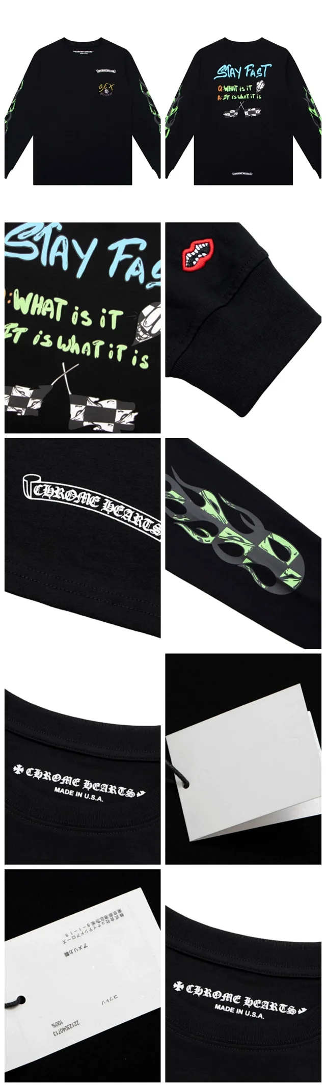 Chrome Hearts T-Shirts Crew-Neck Long-Sleeve Graphic Print product detail image 6