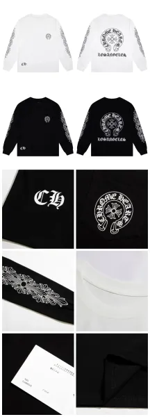 Chrome Hearts Raglan Long-Sleeve T-Shirt White/Black - 11